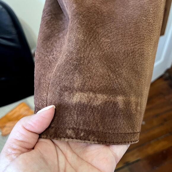 Vintage Suede Renaissance Womens Cape Cloak Size O/S Brown Western Boho Hooded - Picture 13 of 13